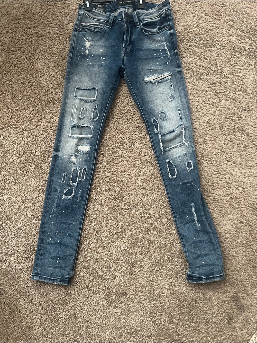 Cult of Individuality Distressed Blue Skinny Jeans